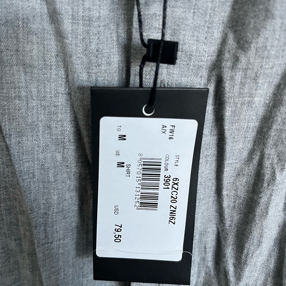 NWT Men's Armani Exchange Light Gray Button Down Shirt M - Picture 4 of 5